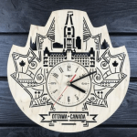 Wood wall clock "Ottawa, Canada" - image-0