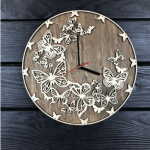 Дерев'яний настінний годинник  "Метелики" - image-0