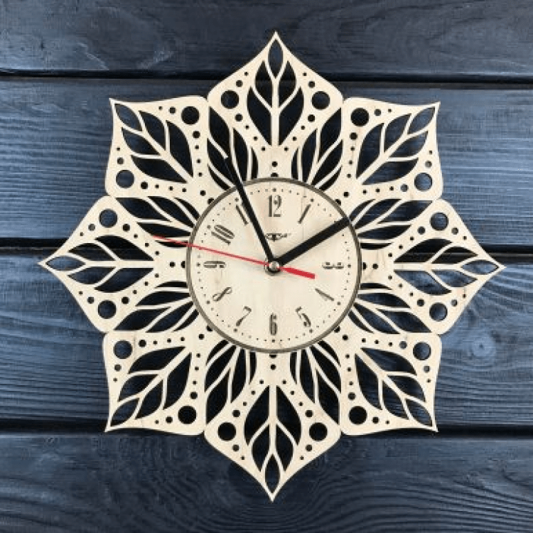 Дерев'яний настінний годинник  "Мандала" - image-0