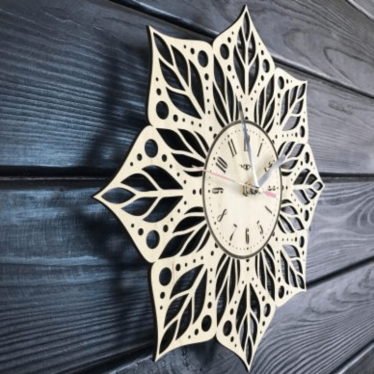 Дерев'яний настінний годинник  "Мандала" - image-1