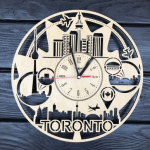 Дерев'яний настінний годинник  "Торонто, Канада" - image-0