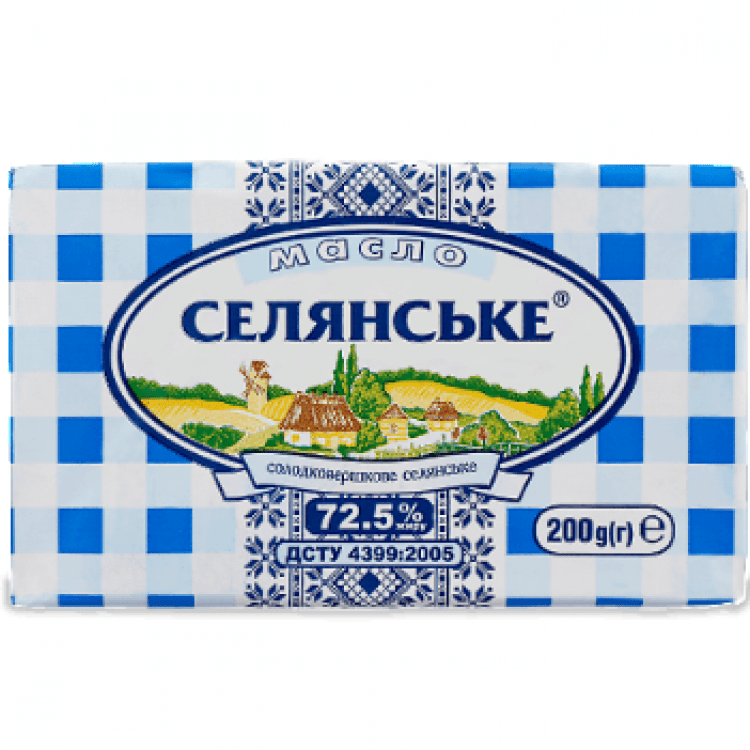 Масло солодковершкове «Селянське» 72,5%, 180 г - image-0