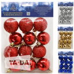 Christmas tree balls Stenson 3 cm, 12 pcs. - image-0