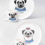 Set of dishes and cups "Pug" - image-0