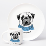 Set of dishes and cups "Pug" - image-3