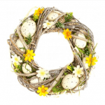 Easter wreath with eggs and flowers - image-0