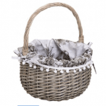 Кошик плетений з текстилем, 28x16/35 см - image-0