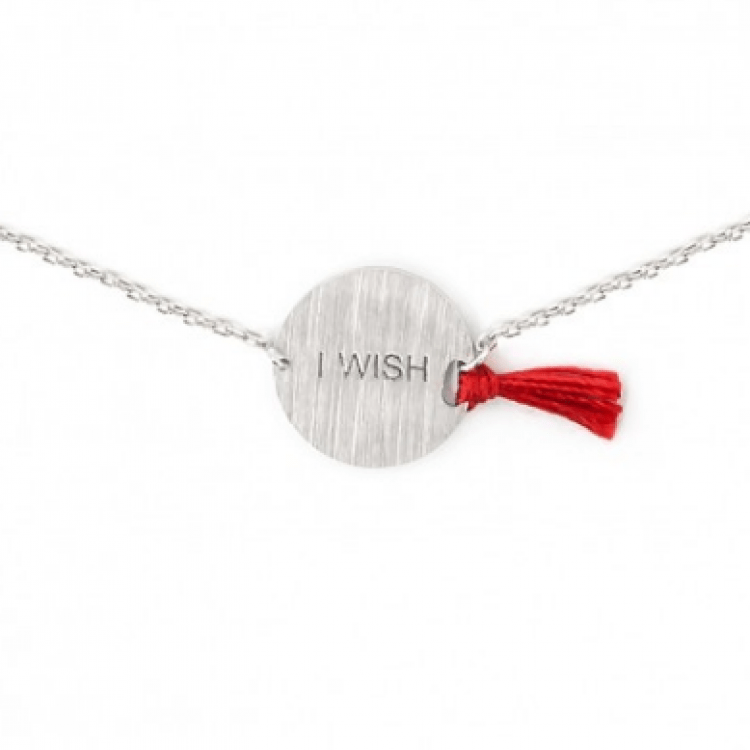 Браслет срібний "I wish" з червоною ниткою - image-1