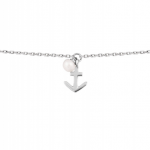 Silver bracelet "Anchor with pearl" - image-2