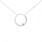 Silver pendant "Ring with zircon" - image-1