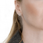Silver earrings "Rings", 7 mm - image-1