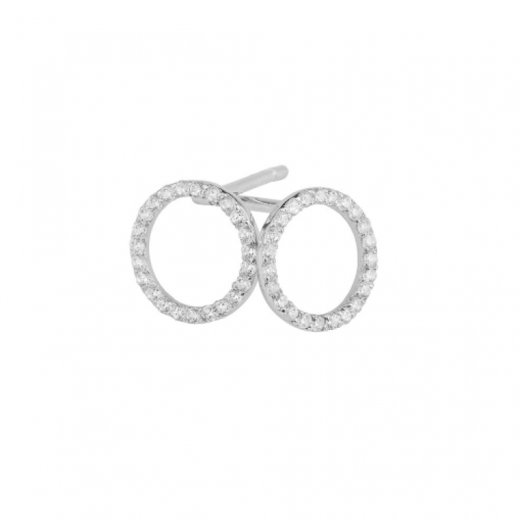 Silver earrings "Shining ring" - image-1