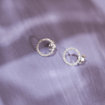 Silver earrings "Shining ring" - image-7
