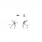 Silver earrings "Swallow" - image-0