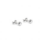 Silver earrings "Spheres", 5 mm - image-2