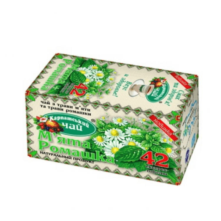 Чай трав'яний "Карпатський чай" ромашка м'ята в пакетиках, 42х1г - image-0