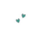 Сережки срібні Серце з емаллю Youko тіффані - image-0