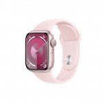 APPLE WATCH SERIES 9 GPS 41MM PINK ALUMINUM CASE WITH LIGHT PINK SPORT BAND - M/L (MR943QP/A) - image-0