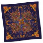 Scarf “Tree of life”. Dark blue 60x60 cm - image-0