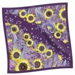 Scarf “Sunflowers”. Purple 90x90 cm - image-0