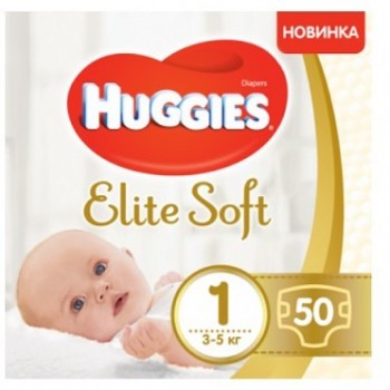Diapers Huggies Elite Soft Newborn-1 (3-5 kg) 50 pcs