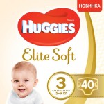 Diapers Huggies Elite Soft p. 3 (5-9 kg), 40 pcs - image-0