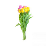 Букет жовтих і фіолетових тюльпанів - image-0