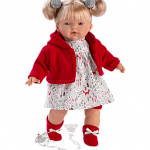 Interactive crying doll "Aitana" in red clothes - image-0
